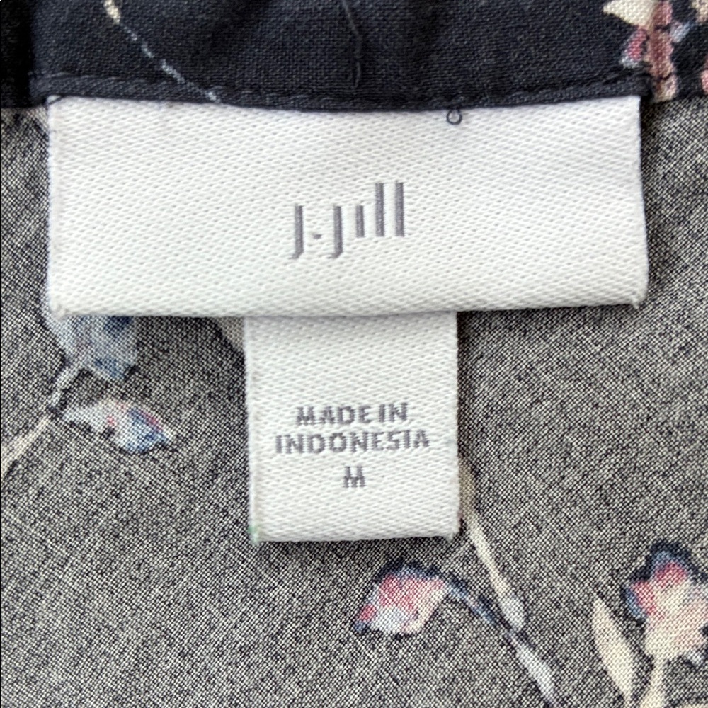 Boho: J.Jill Floral Print Zip Up Midi Skirt (Medium) - Picture 3 of 6